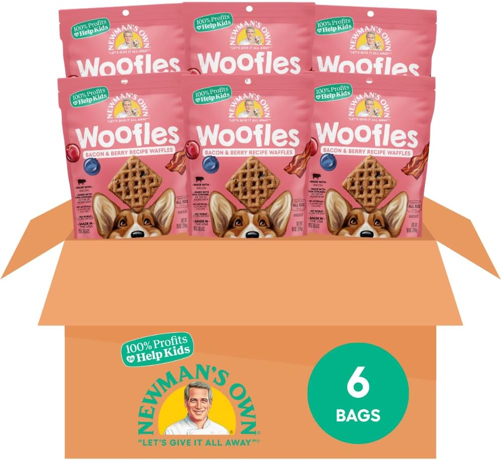 Woofles Dog Treats - Bacon & Berry Recipe Waffles for Dogs
