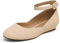 DREAM PAIRS Revona Low Wedge Ankle Strap Flats - Comfort & Style