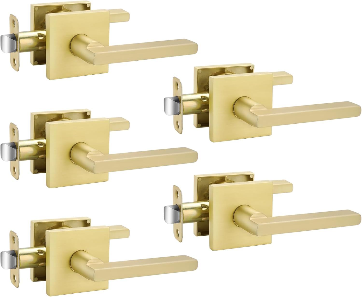 goldenwarm Gold Passage Door Handles for Hallways & Closets