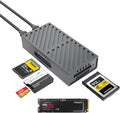 3-in-1 M.2 NVMe SSD & CFexpress B Type & SD Card Reader Enclosure