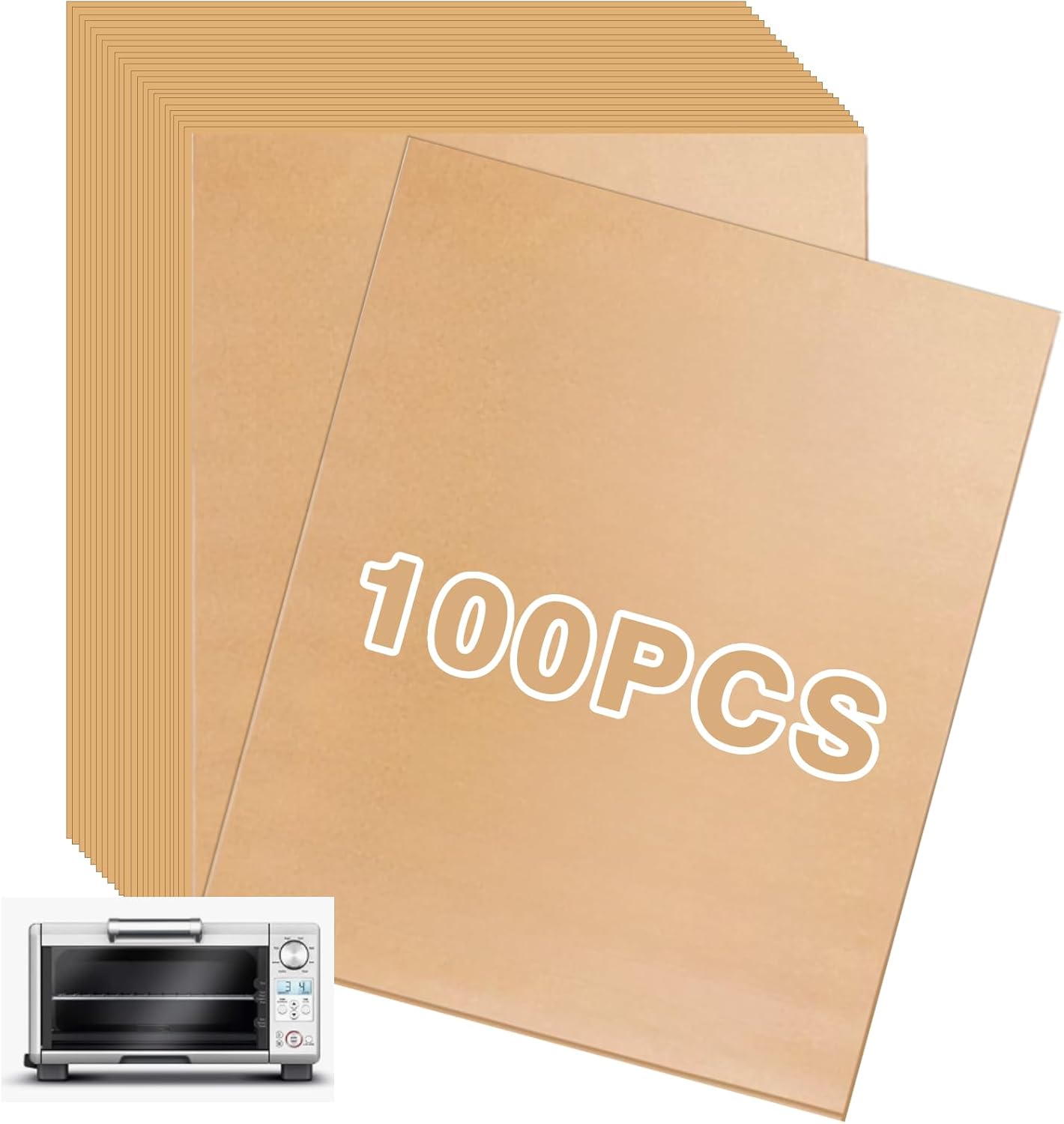 Unbleached Air Fryer Liners, 100 PCS Non-Stick Sheets