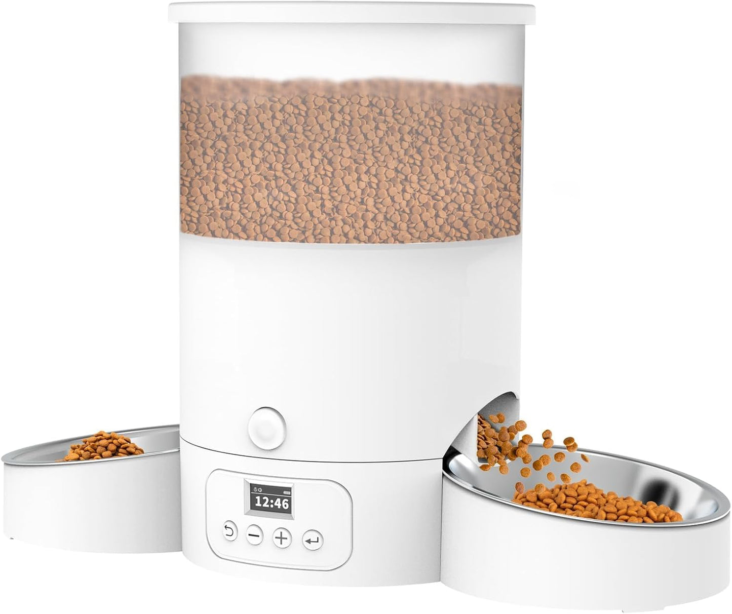 Automatic Pet Feeder for 2 Cats with Dual Feeding System