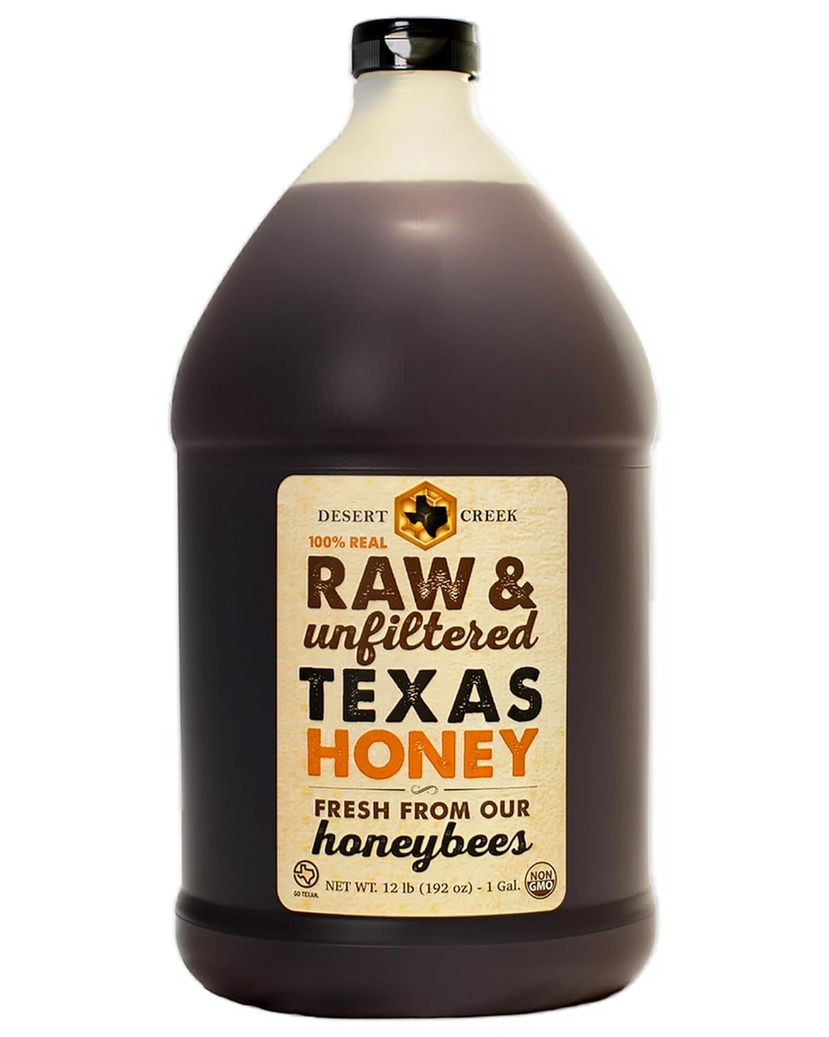 Desert Creek Honey - Pure Raw Honey from Texas in One Gallon Jar
