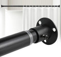 Black Shower Curtain Rod Wall Mounted Adjustable 28 to 73 in
