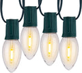 Vintage C9 LED Christmas Lights Outdoor, 100 ft - Warm White Classic