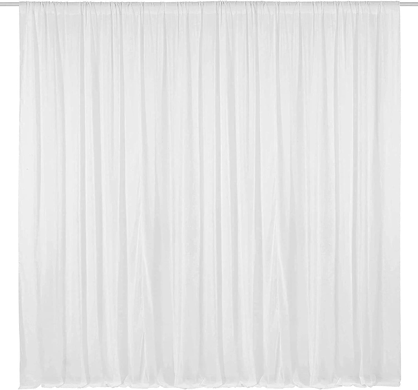 Elegant 115in x 120in White Chiffon Drapes for Events Decor