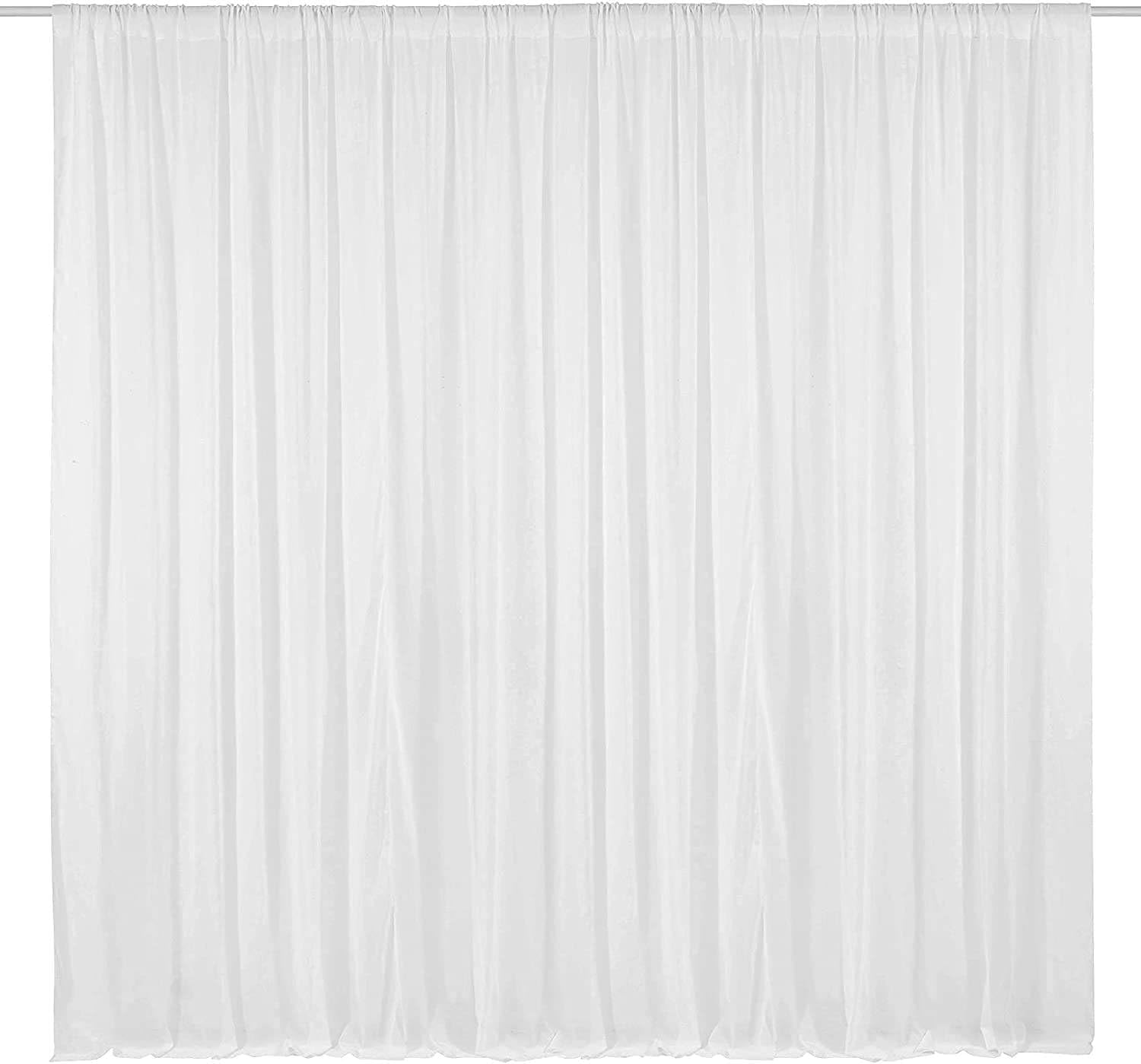 Elegant 115in x 120in White Chiffon Drapes for Events Decor