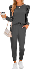 Onedreamer Sweatsuits for Women 2 Piece Puff Sleeve Lounge Set