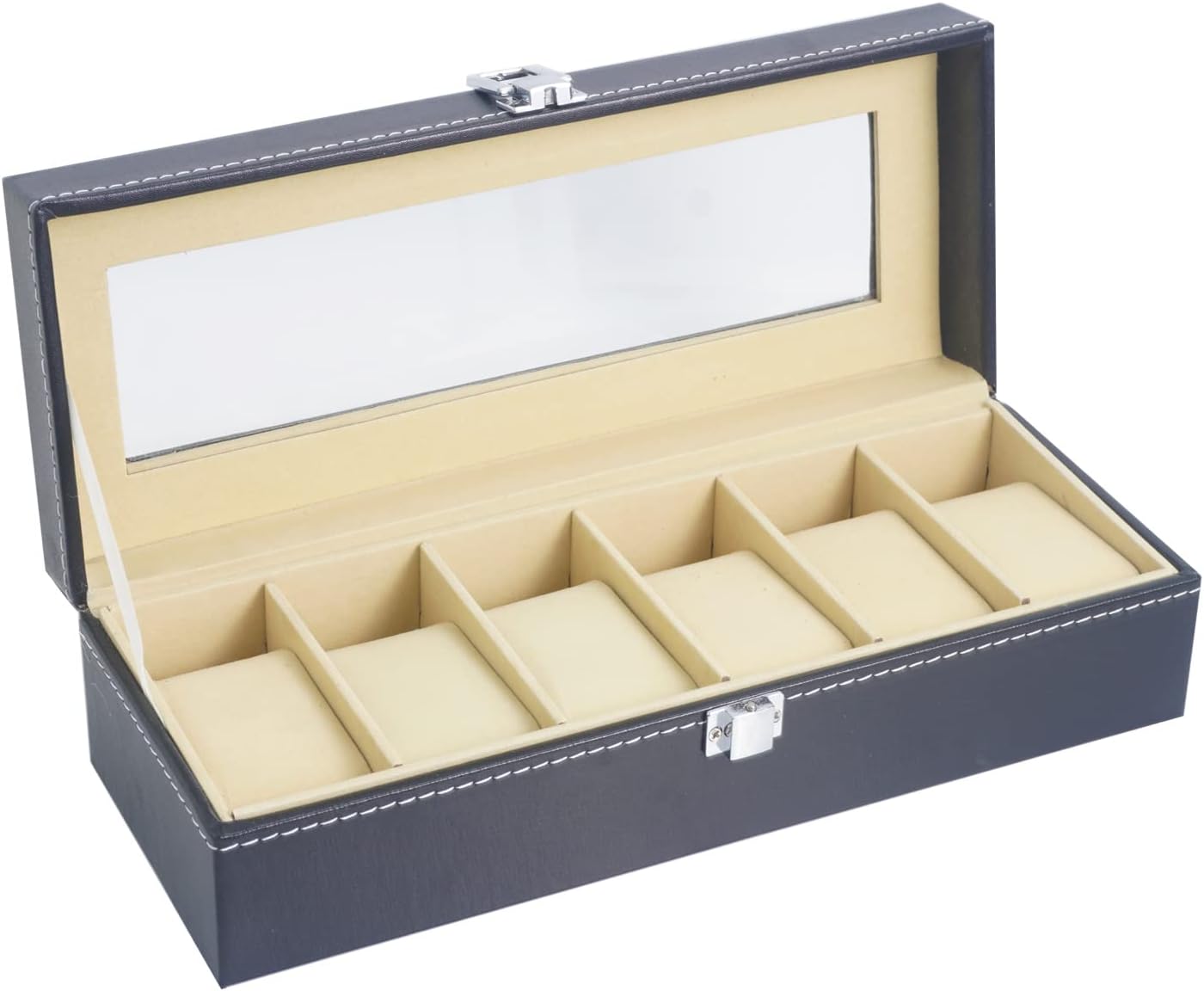 Airzsnry: Premium 6-Slot Leather Watch Organizer