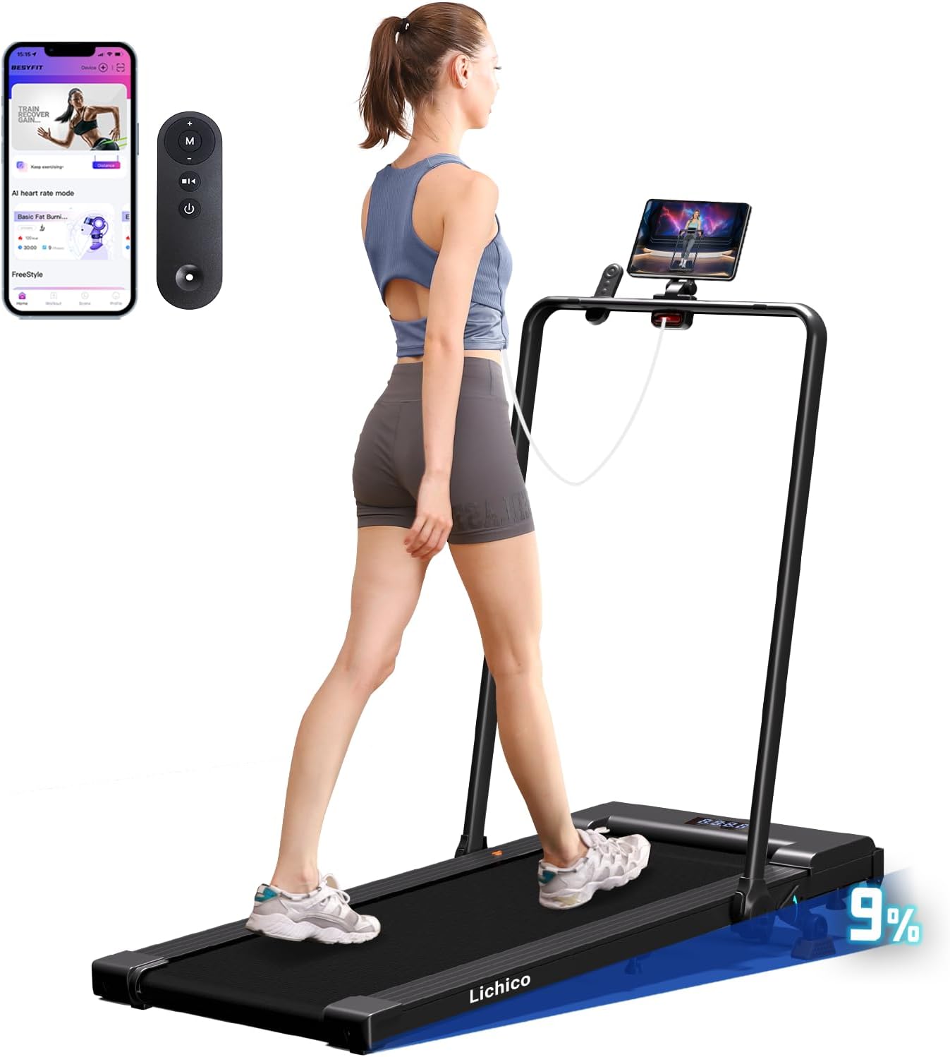 Lichico Walking Pad Under Desk Treadmill for Home and Office