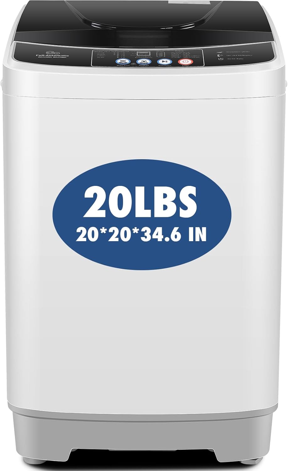 Nictemaw 20Lbs Compact Washer: 10 Programs, 8 Water Levels