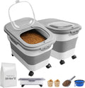Dog Food Storage Container 2pack 40LB Capacity - Collapsible, Sealed