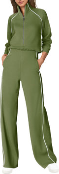 Womens Long Sleeve Mock Neck Jumpsuit - Wide Leg Comfort