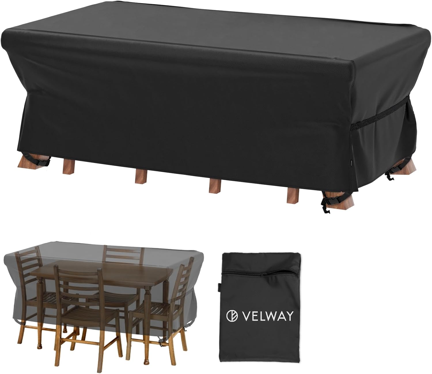 Velway Patio Table Chairs Set - Waterproof Outdoor Bistro Dining