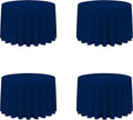 BRILLMAX Navy Blue 108 in Round Tablecloths 4 Pack - Reusable Event