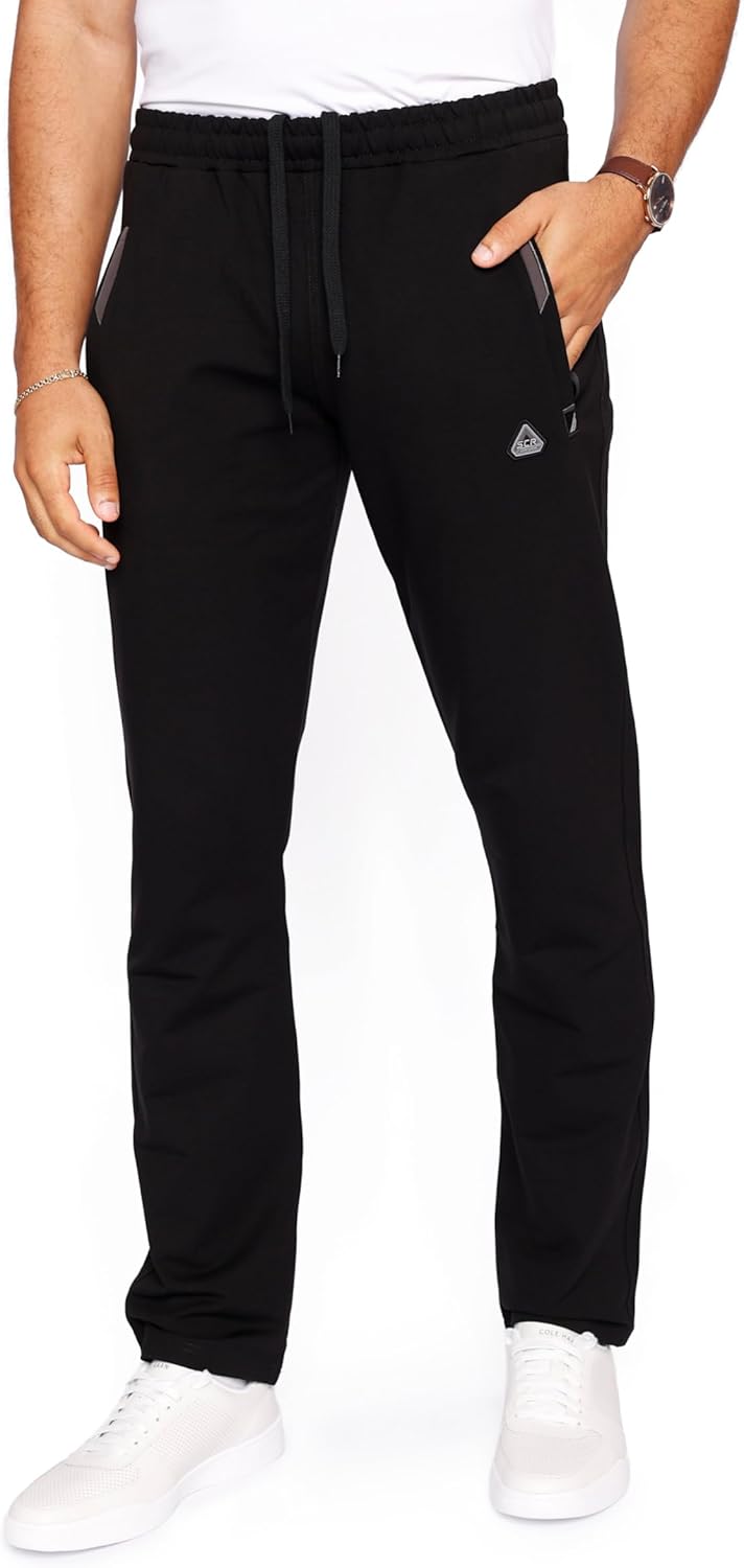 Men's Sweatpants Luxury Fit for Tall Men with Zipper Pockets