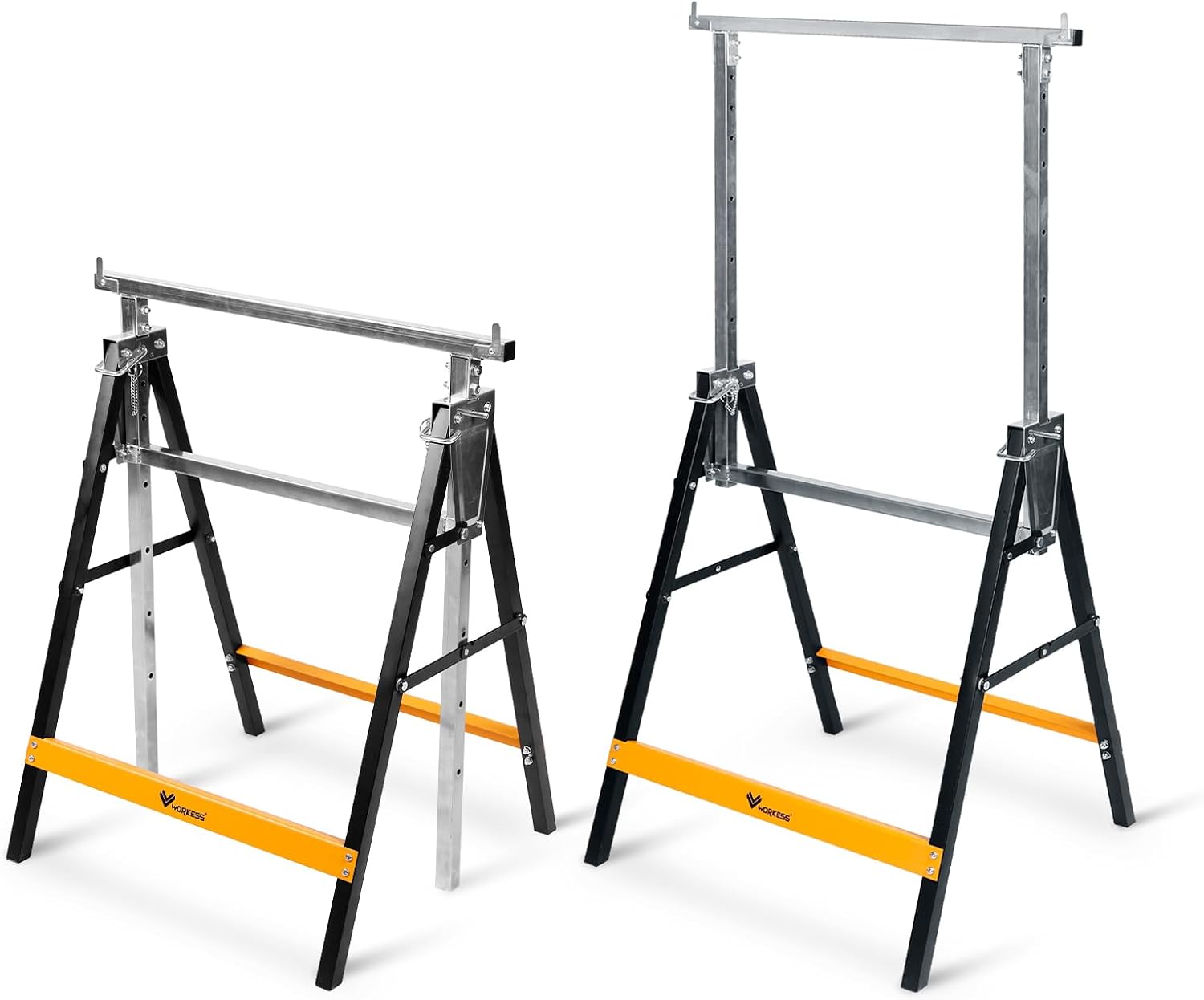 Metal Saw Horses 2 Pack Folding Heavy Duty 880 lbs Capacity