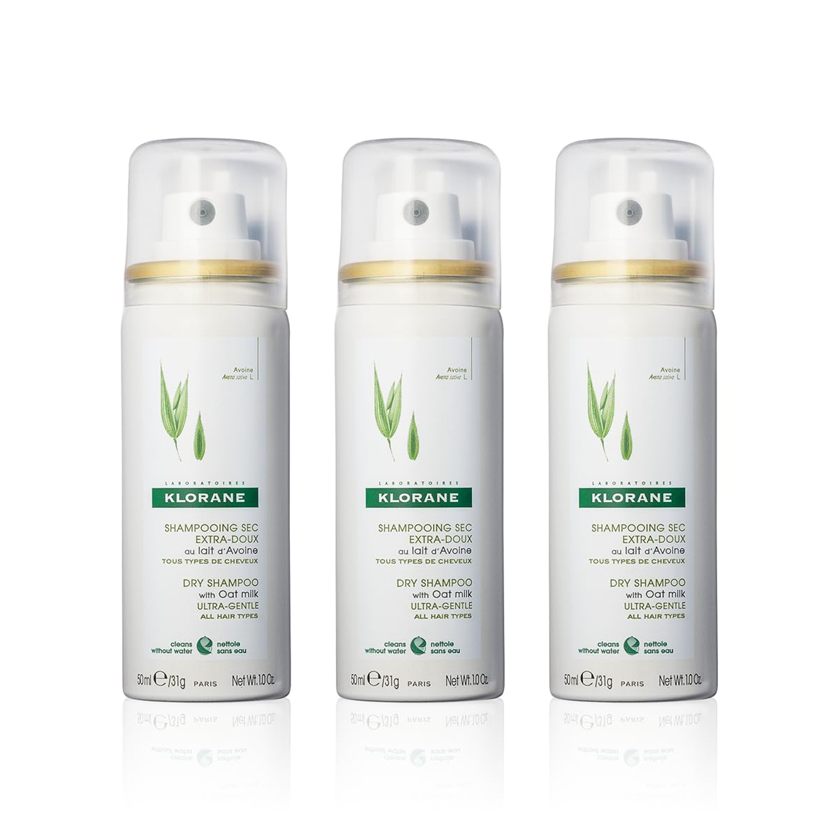 Klorane Ultra Gentle Dry Shampoo with Oat+ for Instant Hair Refresh