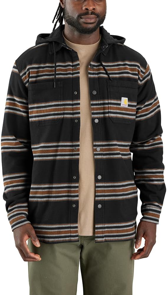 Carhartt Men's Rugged Flex Relaxed Fit Flannel Fleece Lined Hoodie