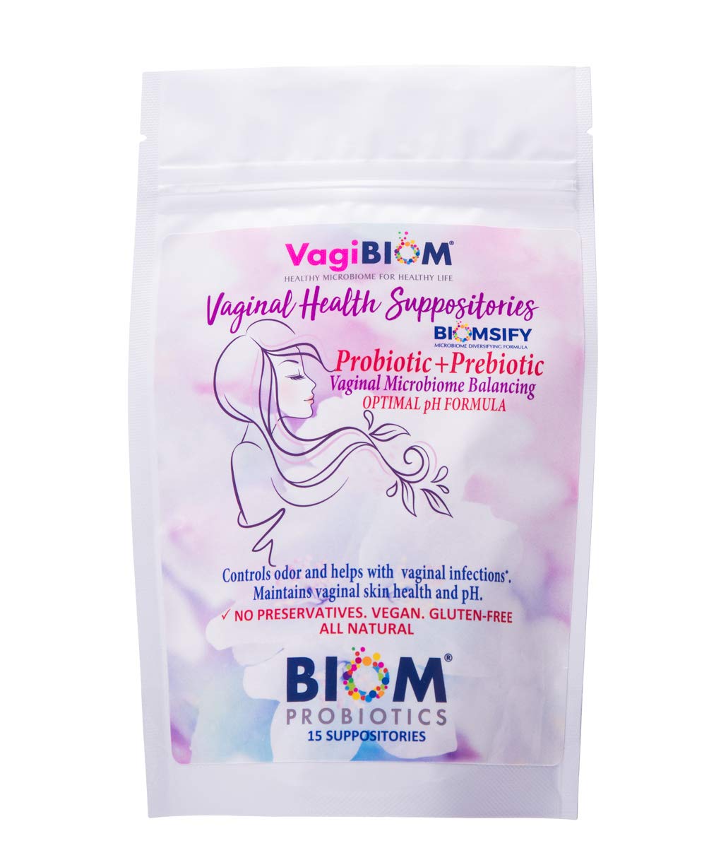 Biom Vaginal Probiotic Suppository for pH and Odor Control