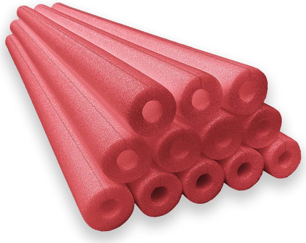 Clamp-On Standard Size Foam Noodles 12 Count - Red for Fun