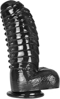 Realistic Dildo with Suction Cup 11.8in Black for Pleasure