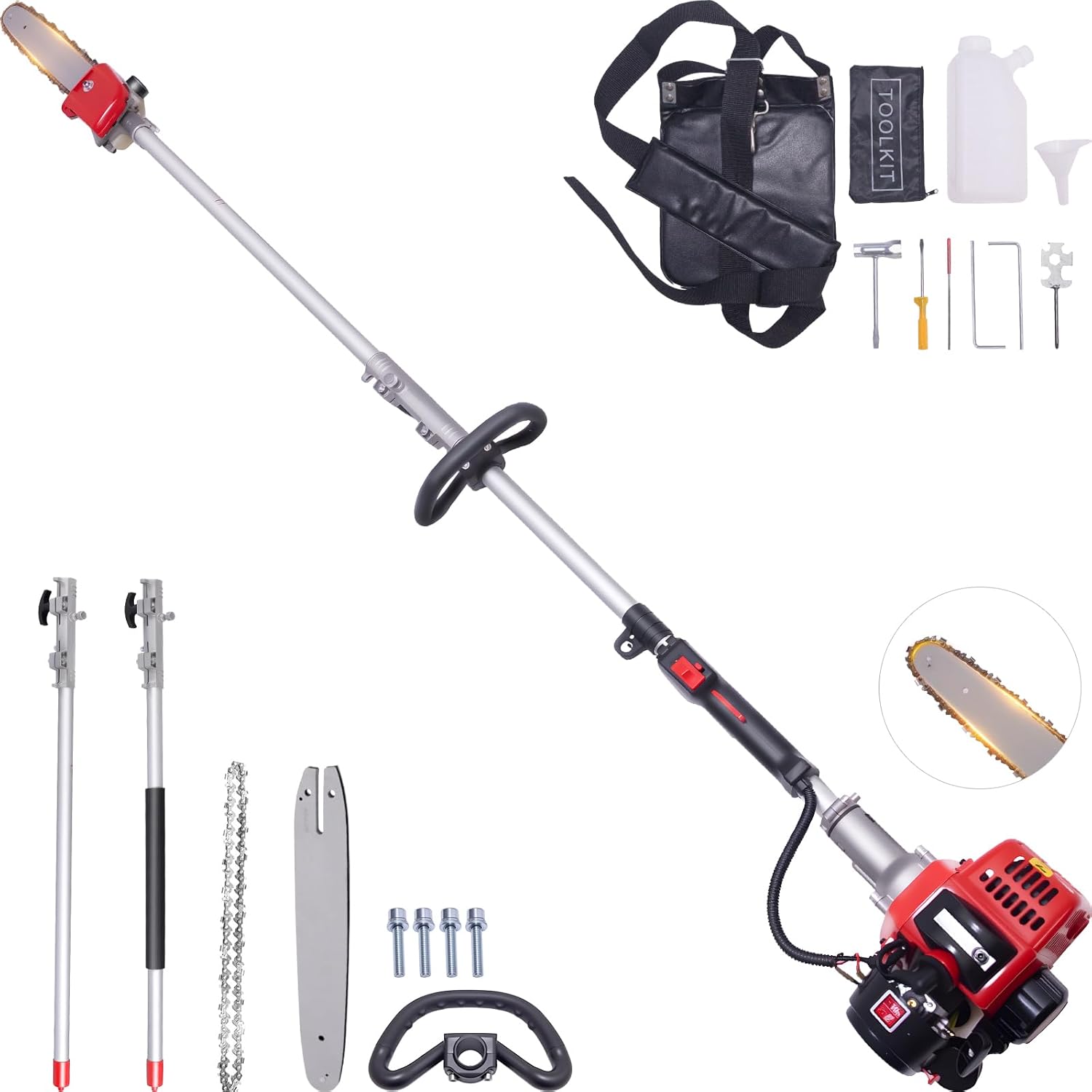 48CC Gas Powered Pole Saw for Easy Tree Trimming Up to 18.2FT