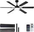 60 Inch Ceiling Fans with Lights - Large Modern Black Fan with Remote