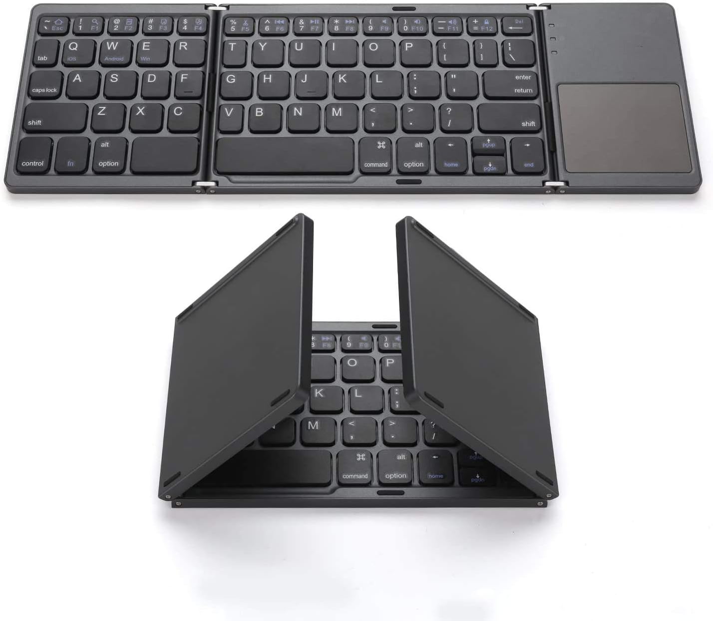 Pocket-Sized Foldable Keyboard - Wireless & Touchpad - Space Gray