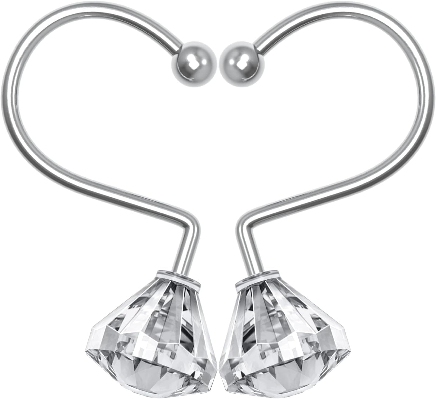 Diamond Crystal Shower Hooks - Sparkle Your Shower!