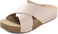 DREAM PAIRS Women's Cork Slide Sandals - Comfortable Platform Slides