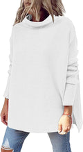 LILLUSORY Women's Mock Turtleneck Sweater Tunic - Cozy Oversized Fit