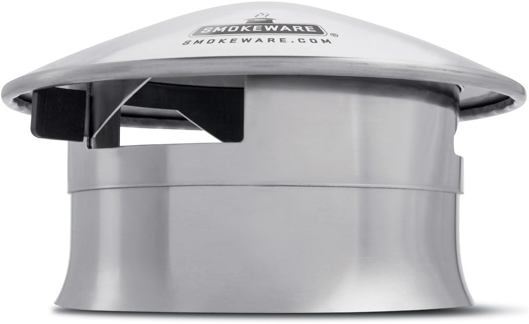 SMOKEWARE SS Vented Chimney Cap for Big Green Egg Grill