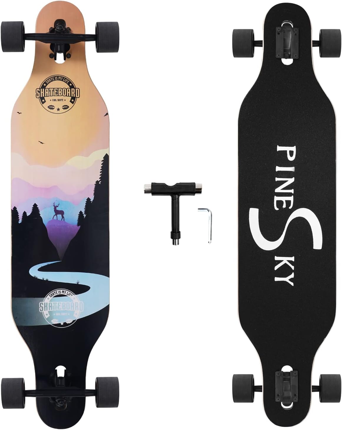 41 Inch Longboard Skateboard for Cruising and Carving Fun