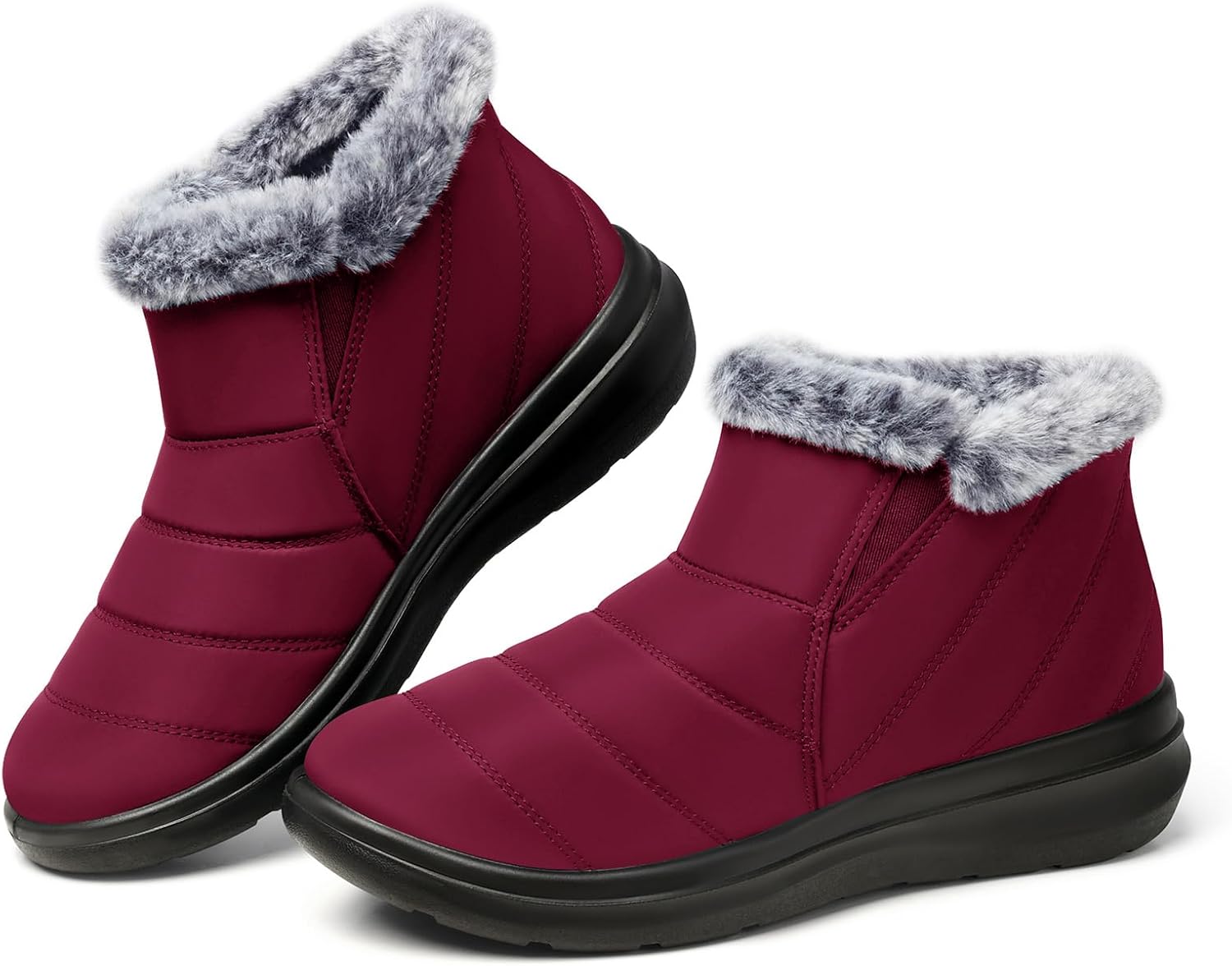 Winter Waterproof Boots for Women: Insulated Ankle Fur Lined