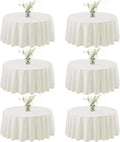 joybest 70 in Round Tablecloth Ivory - Washable Polyester Table Cover
