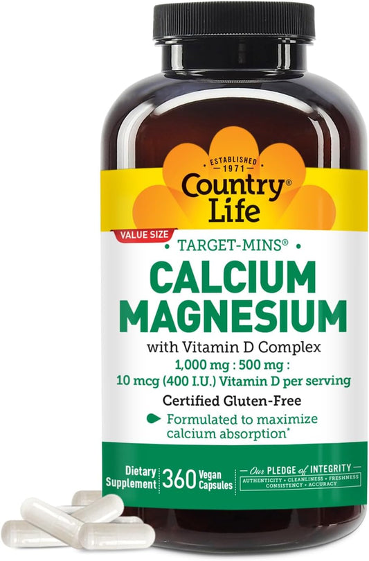 Country Life Target-Mins Calcium Magnesium with Vitamin D-Complex