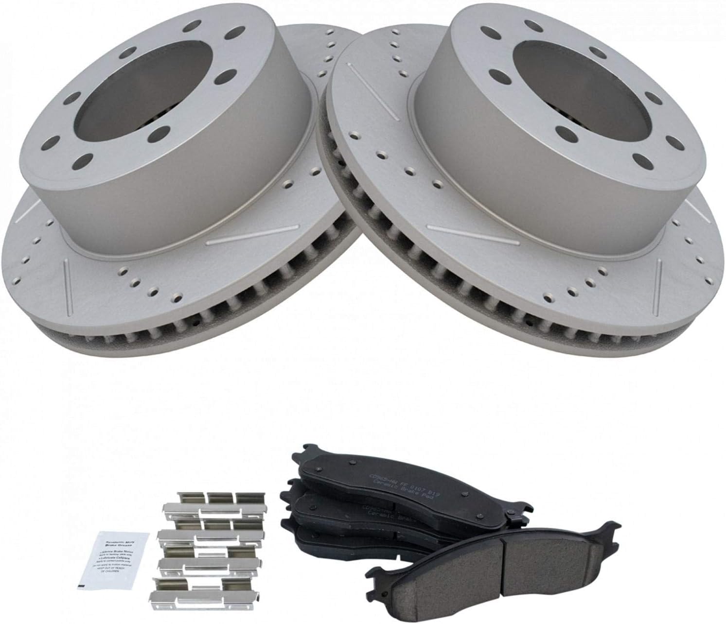 TRQ Front Performance Brake Pad & Rotor Kit for Dodge Ram 1500