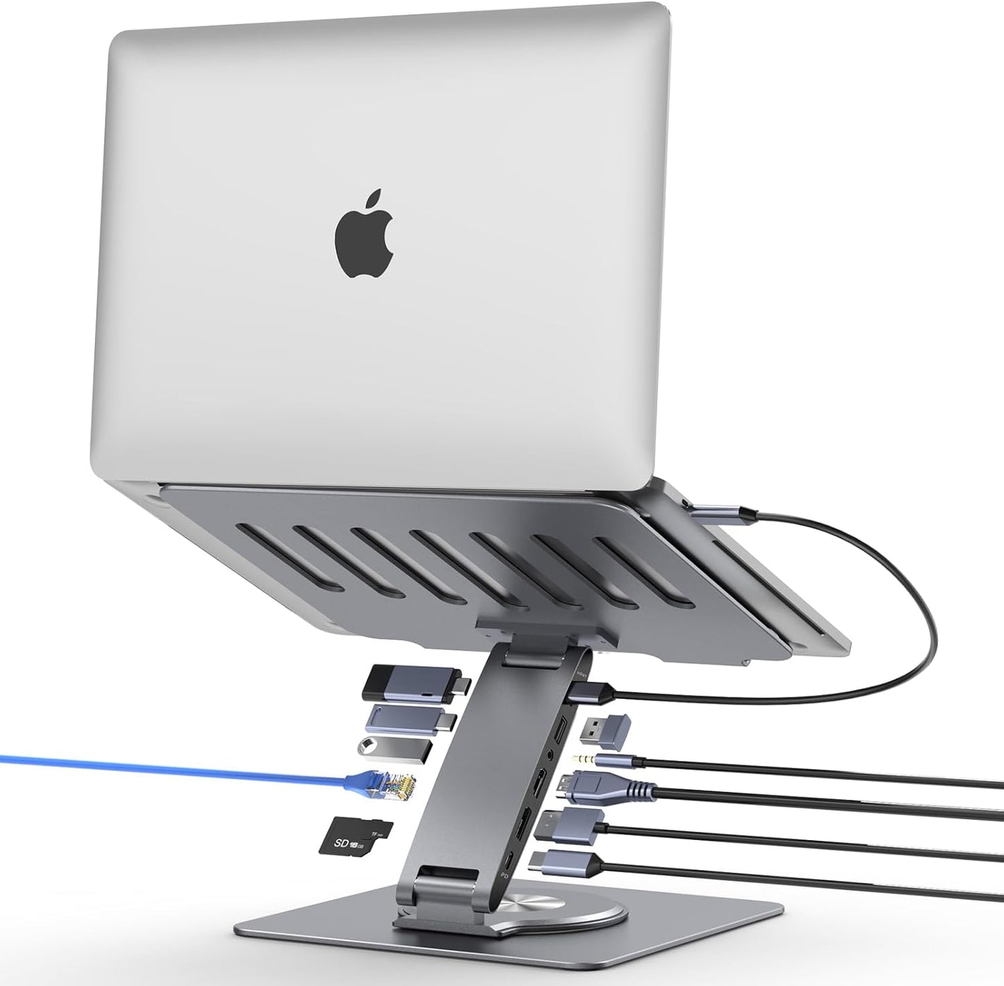 Laptop Docking Station Stand 11-IN-1 for Triple Display 4K60Hz
