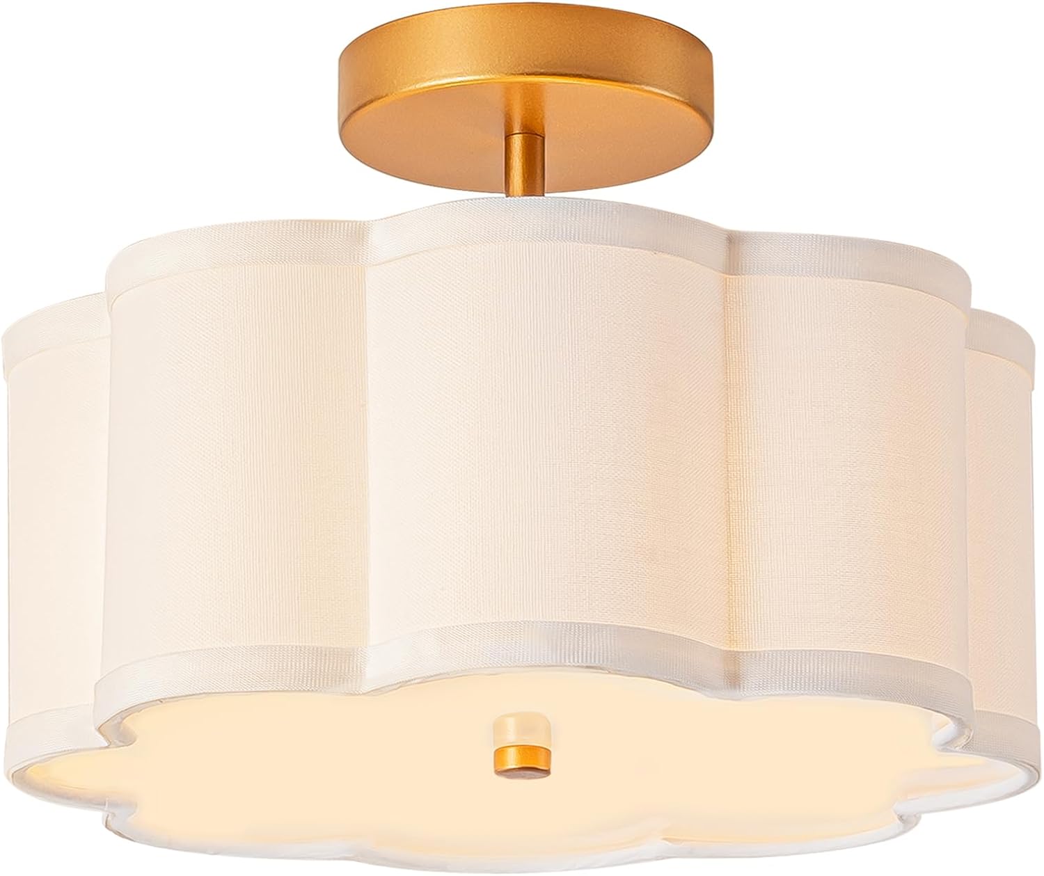 Bargeni Semi Flush Mount Ceiling Light with Flower Shade Design