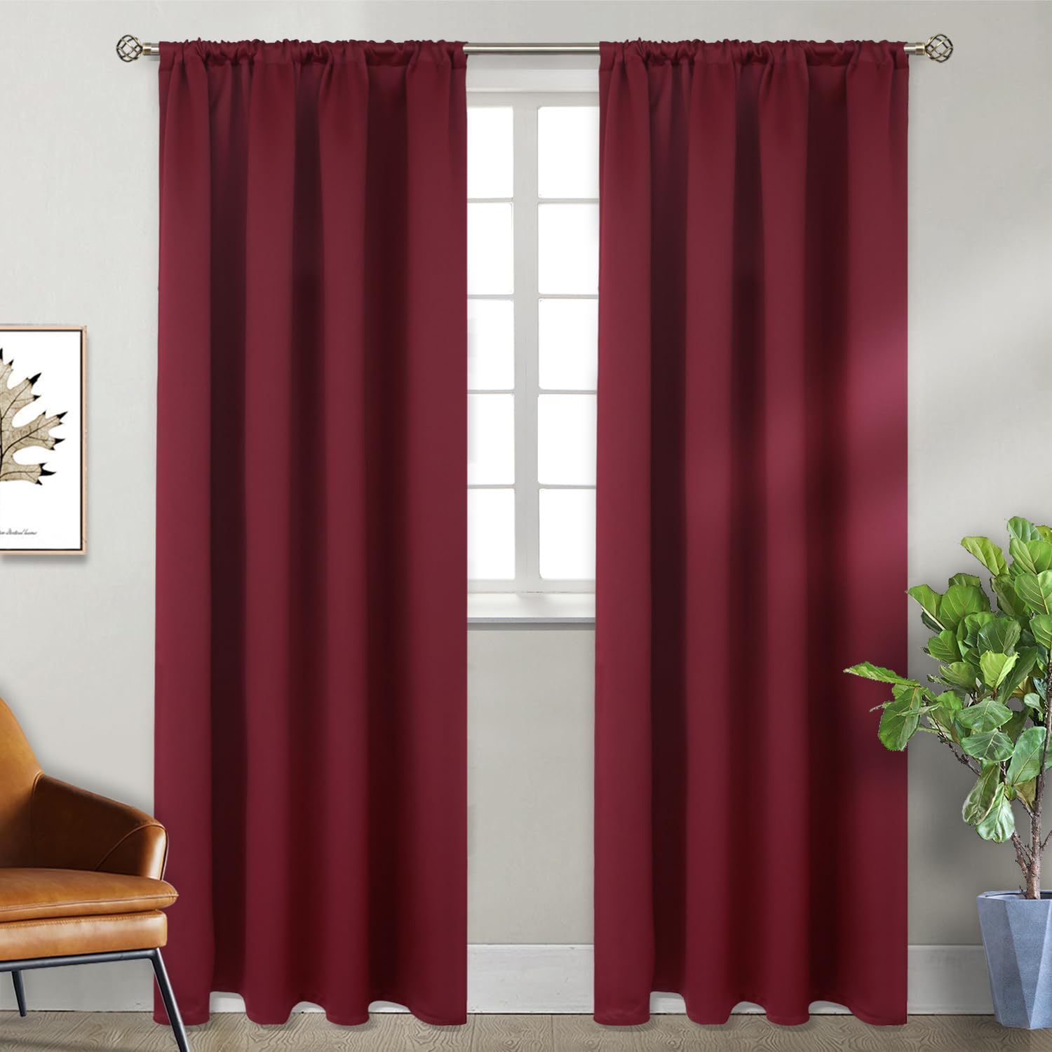 BGment Burgundy Blackout Curtains for Bedroom and Living Room