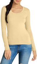 Emmalise Women's Basic Athletic Fit Long Sleeve Crew Neck Tee Shirts