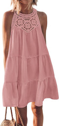 BTFBM Women's Casual Halter Mini Dresses for Spring and Summer 2025
