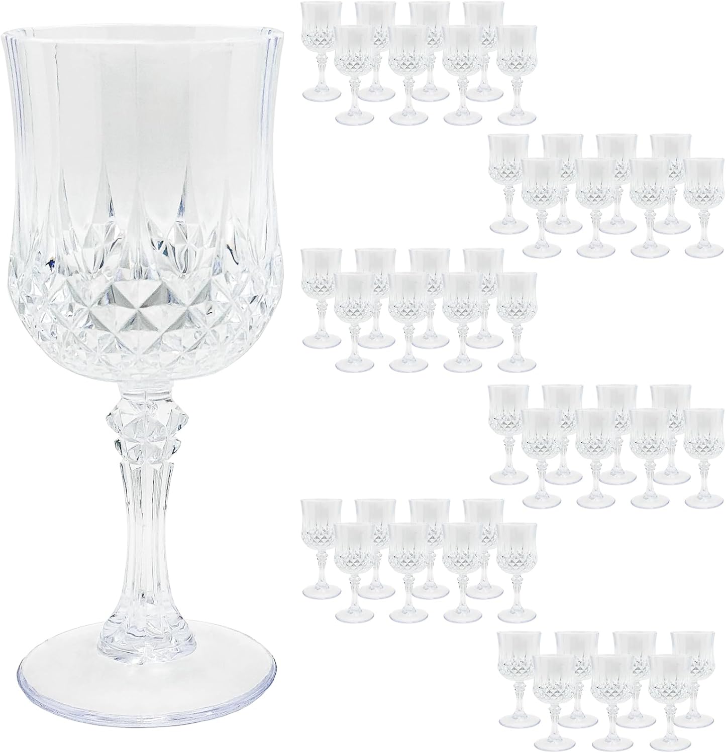 48 PCS Reusable Plastic Wine Glasses for Any Celebration