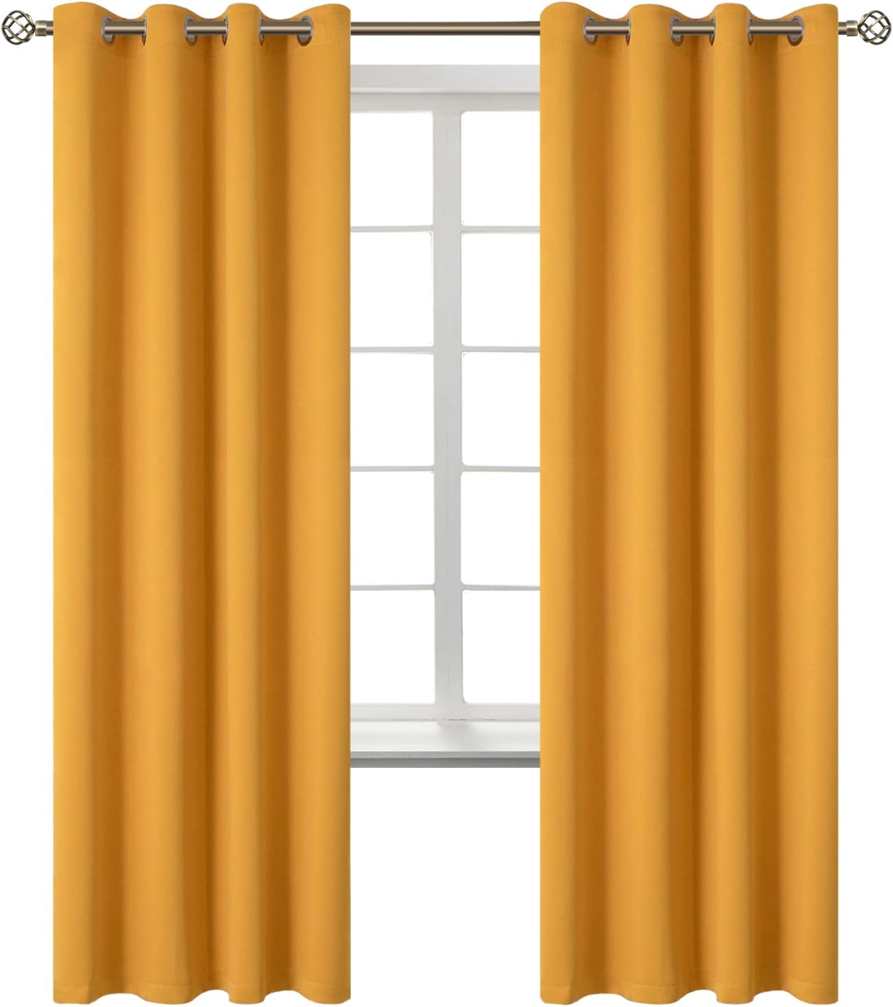 BGment Room Darkening Curtains for Bedroom - Mustard Yellow