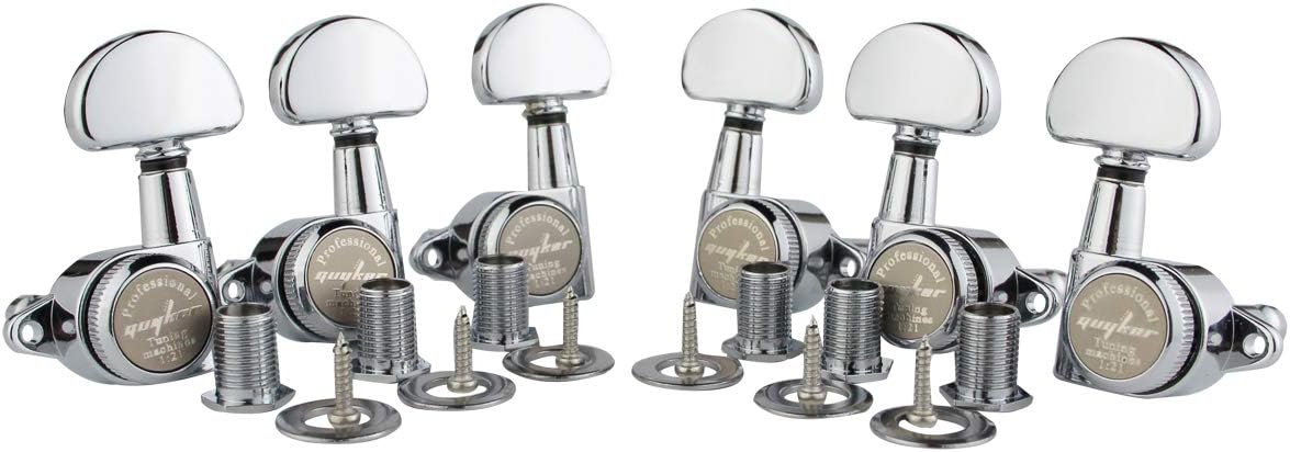 Guyker 6Pcs Locking Tuners for Electric Guitars Chrome