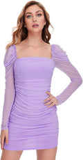 WDIRARA Women's Polka Swiss Dots Mesh Square Neck Dress Review
