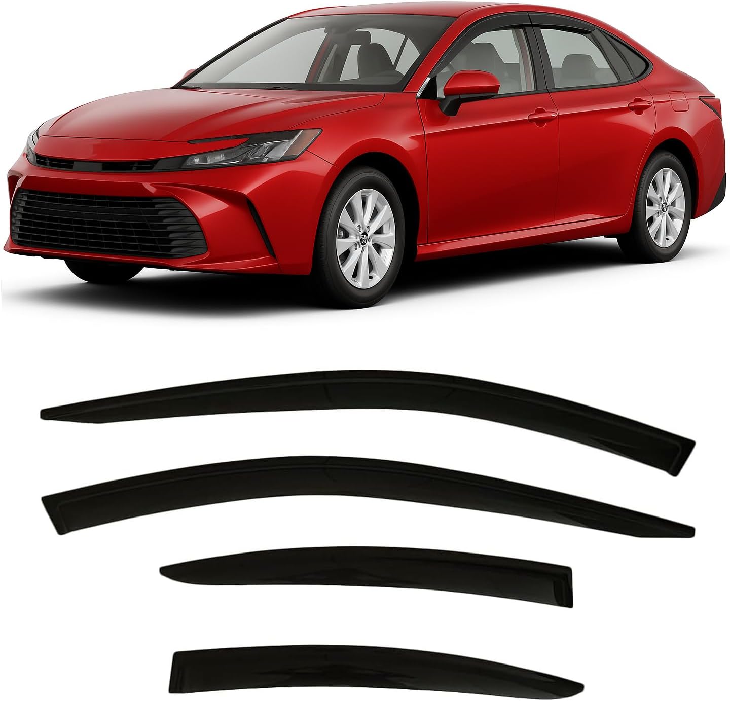 2025 2026 Tape-On Side Window Visor Deflectors for Toyota Camry