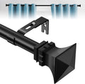Curtain Rods for Windows 48 to 84 in with Square Finials - Matte Black