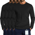 4 Pack Men's Long Sleeve Underscrub Shirts Crewneck - Basic Layer